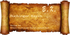 Buchinger Kevin névjegykártya